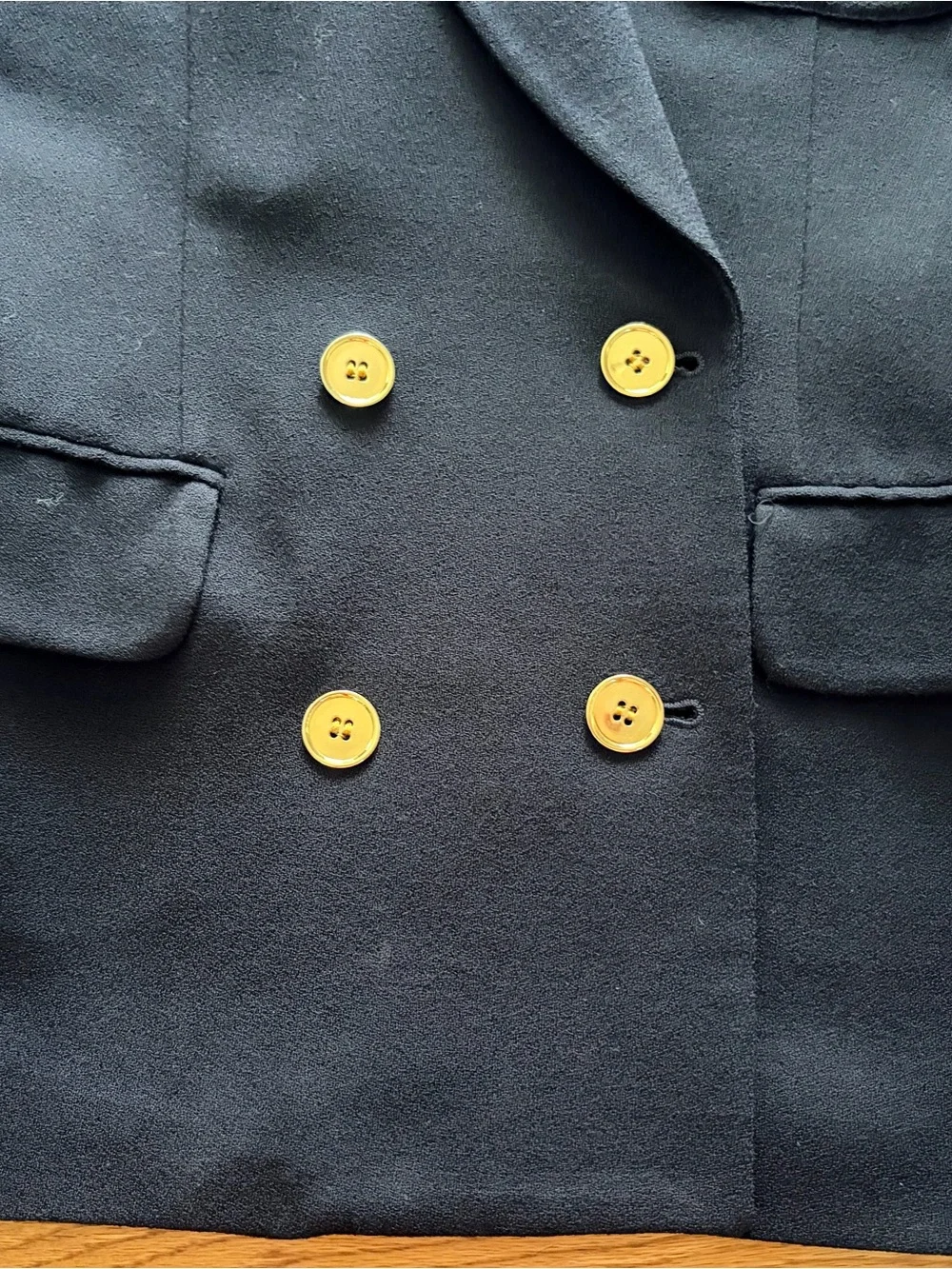 Dior Navy Double-Breasted Wool Blazer with Embroidered Crest